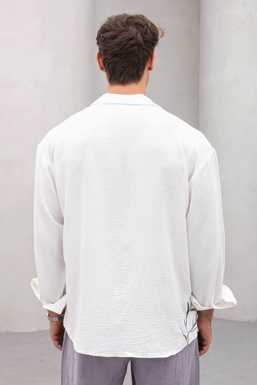 Baskılı Oversize Gömlek