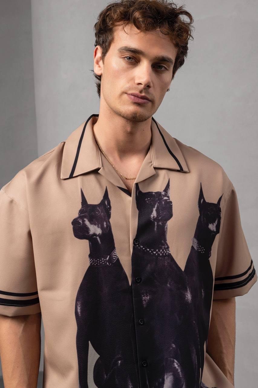 Baskılı Oversize Gömlek