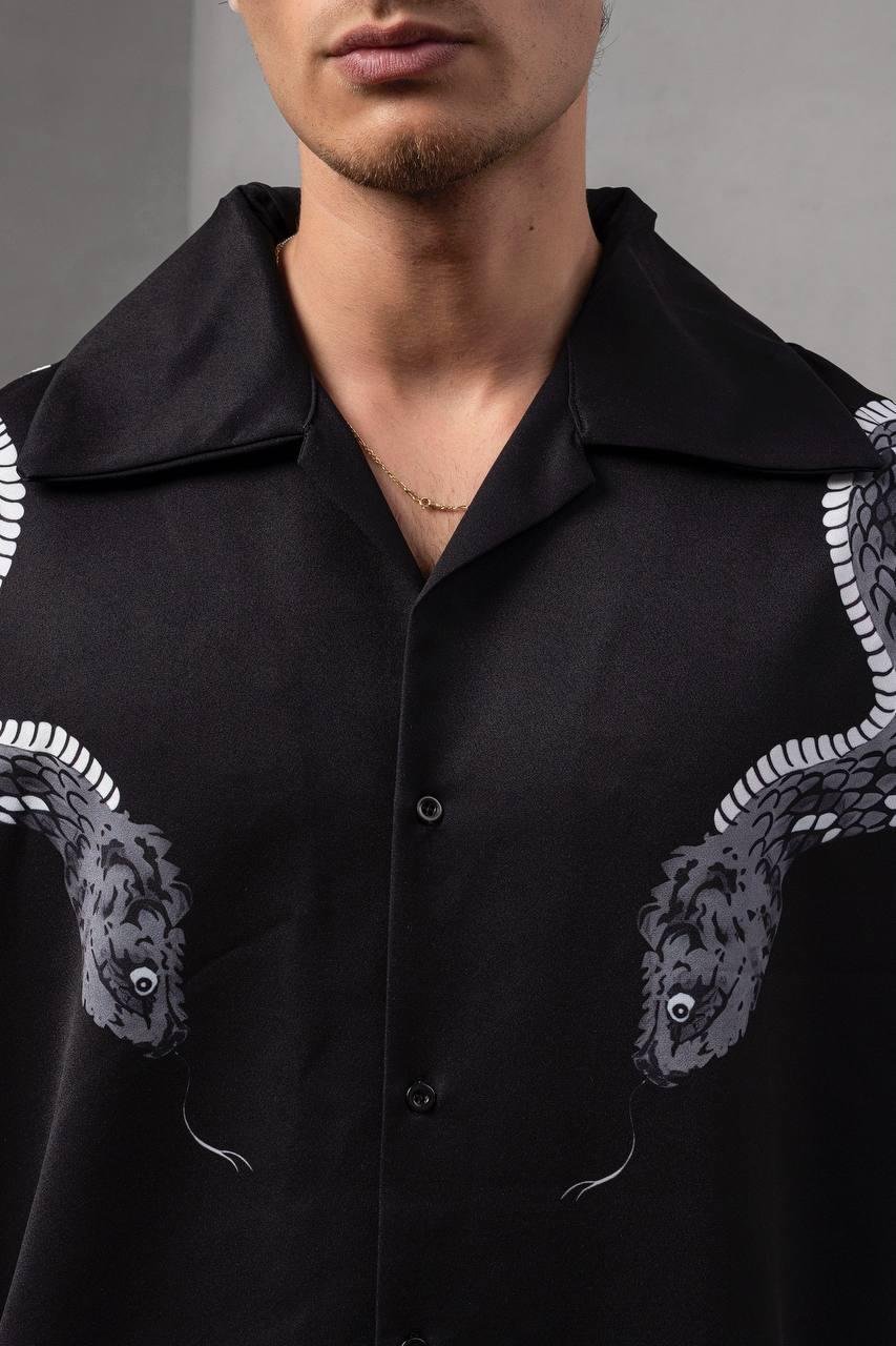 Baskılı Oversize Gömlek