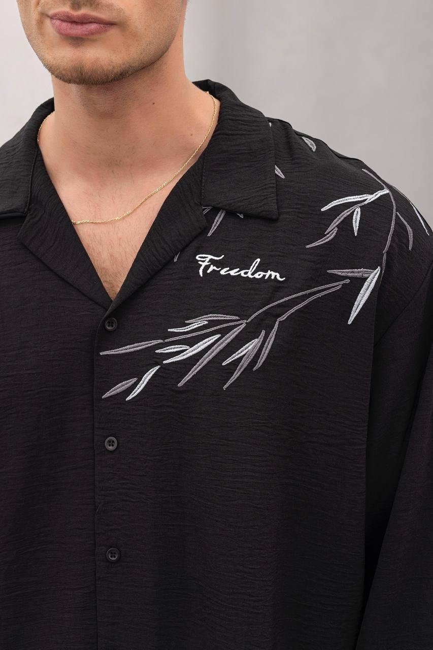 Baskılı Oversize Gömlek