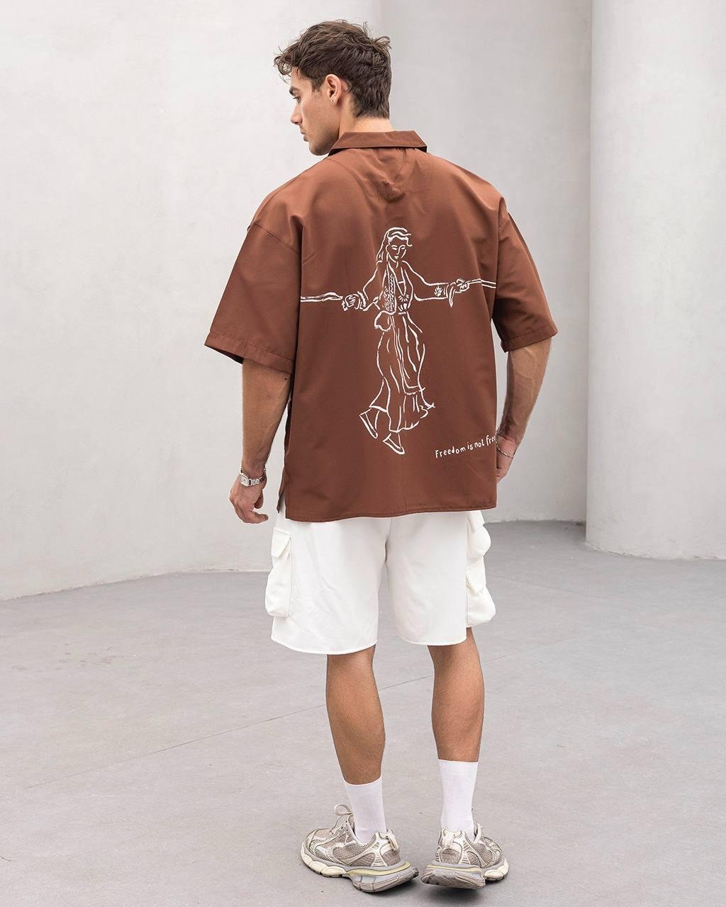 Baskılı Oversize Gömlek