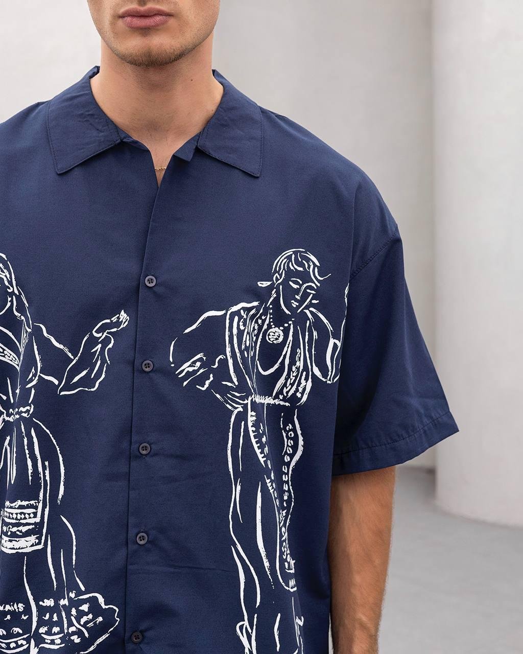Baskılı Oversize Gömlek