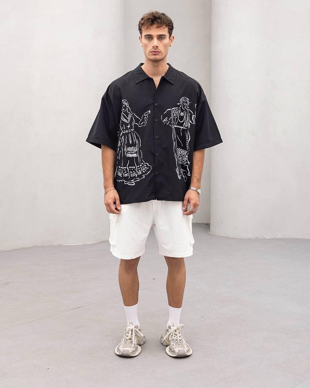 Baskılı Oversize Gömlek