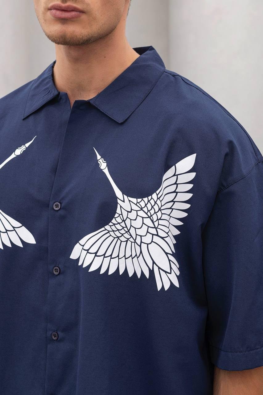 Baskılı Oversize Gömlek