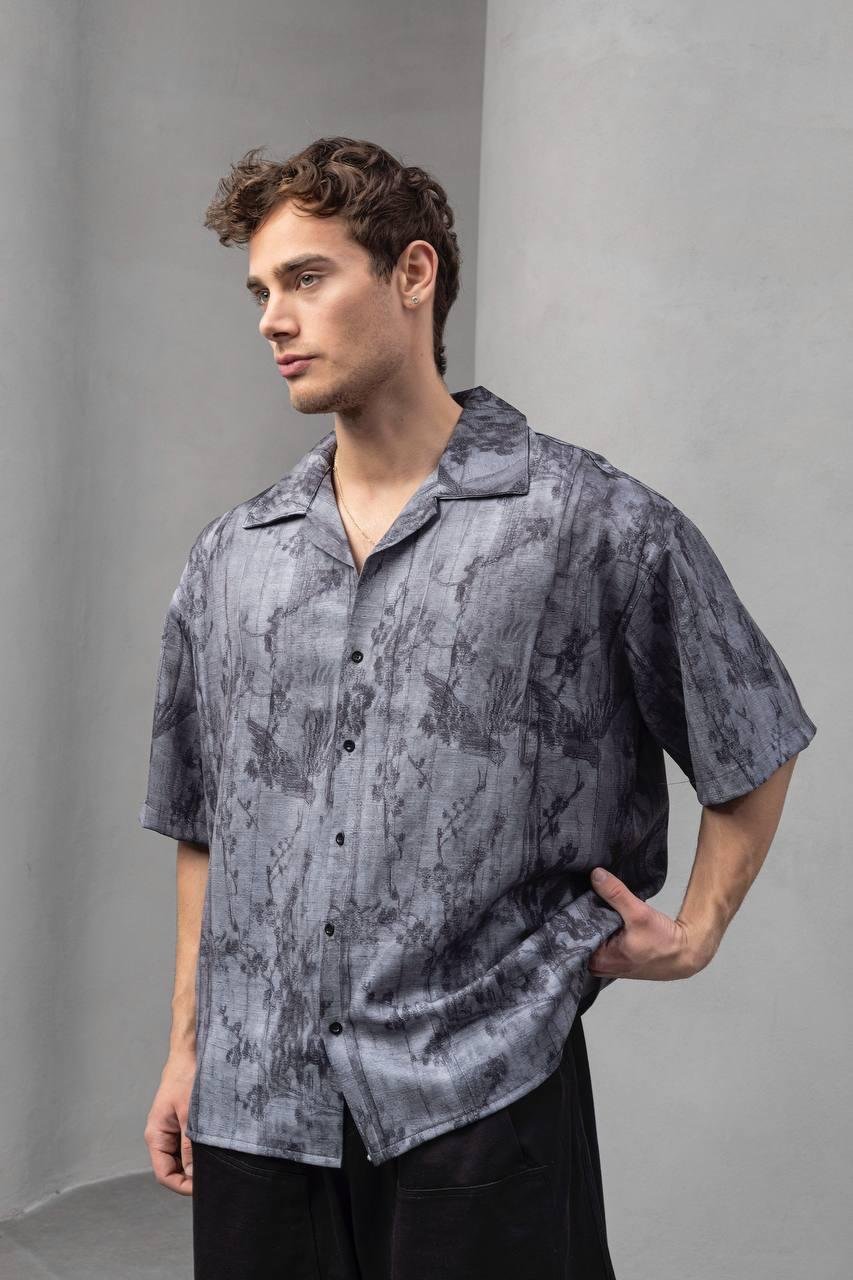 Baskılı Oversize Gömlek