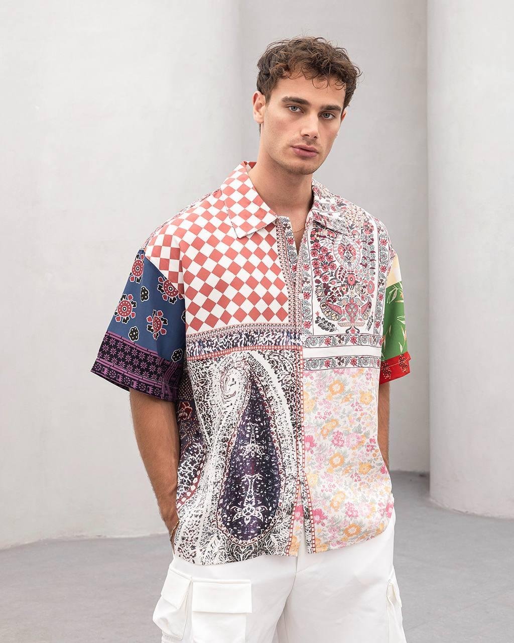 Baskılı Oversize Gömlek