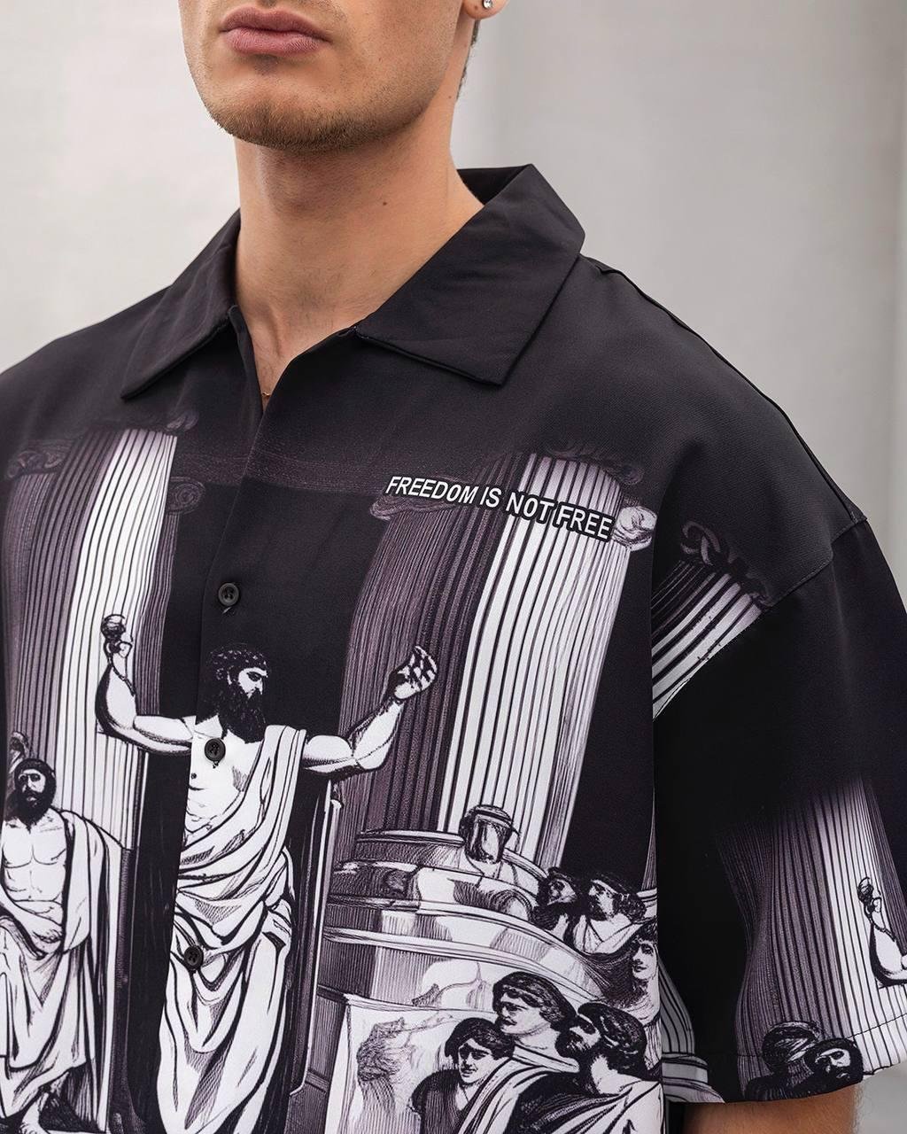 Baskılı Oversize Gömlek