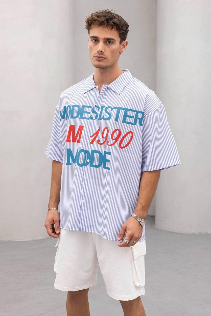 Baskılı Oversize Gömlek