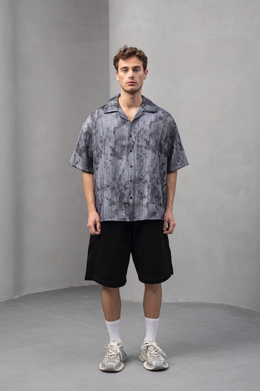 Baskılı Oversize Gömlek