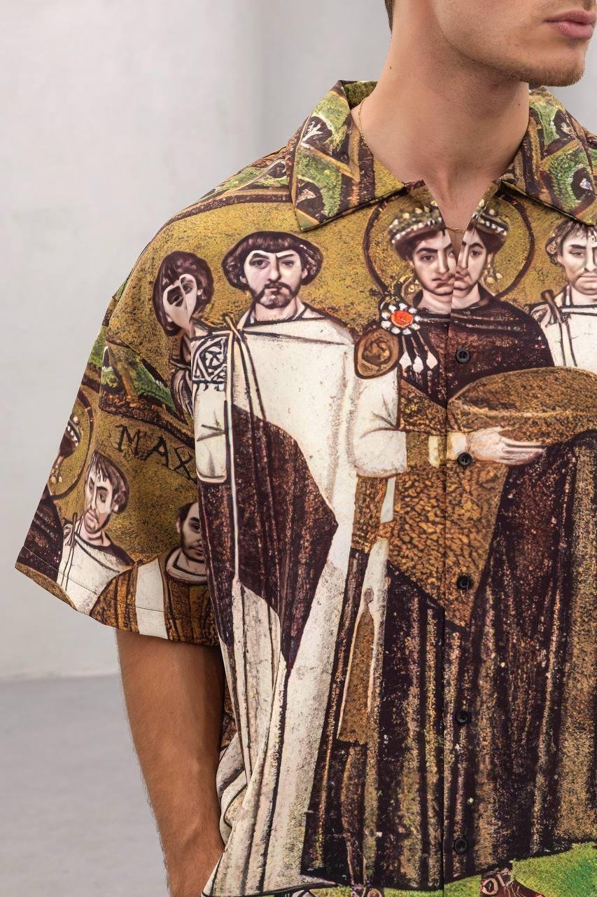 Baskılı Oversize Gömlek