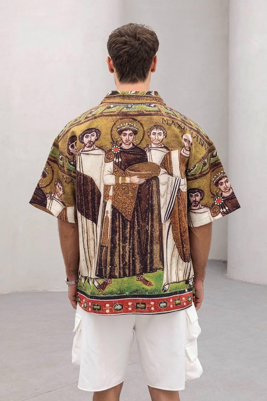Baskılı Oversize Gömlek
