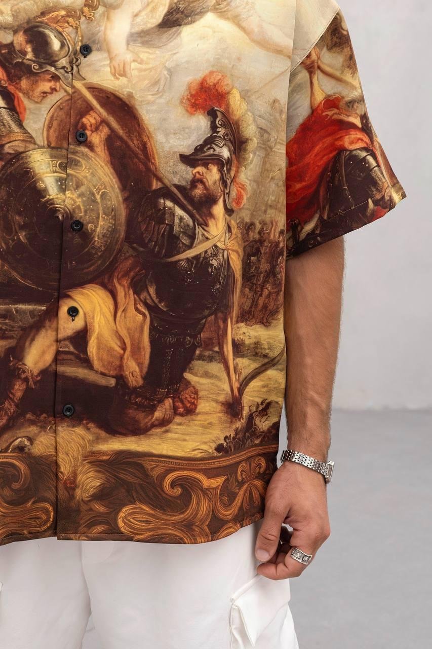 Baskılı Oversize Gömlek