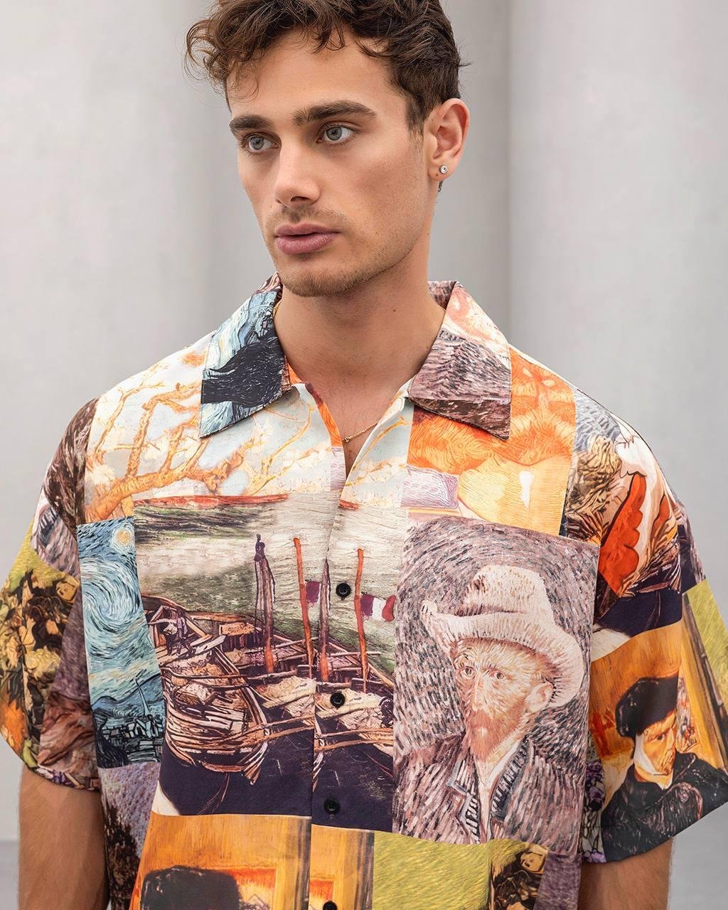 Baskılı Oversize Gömlek