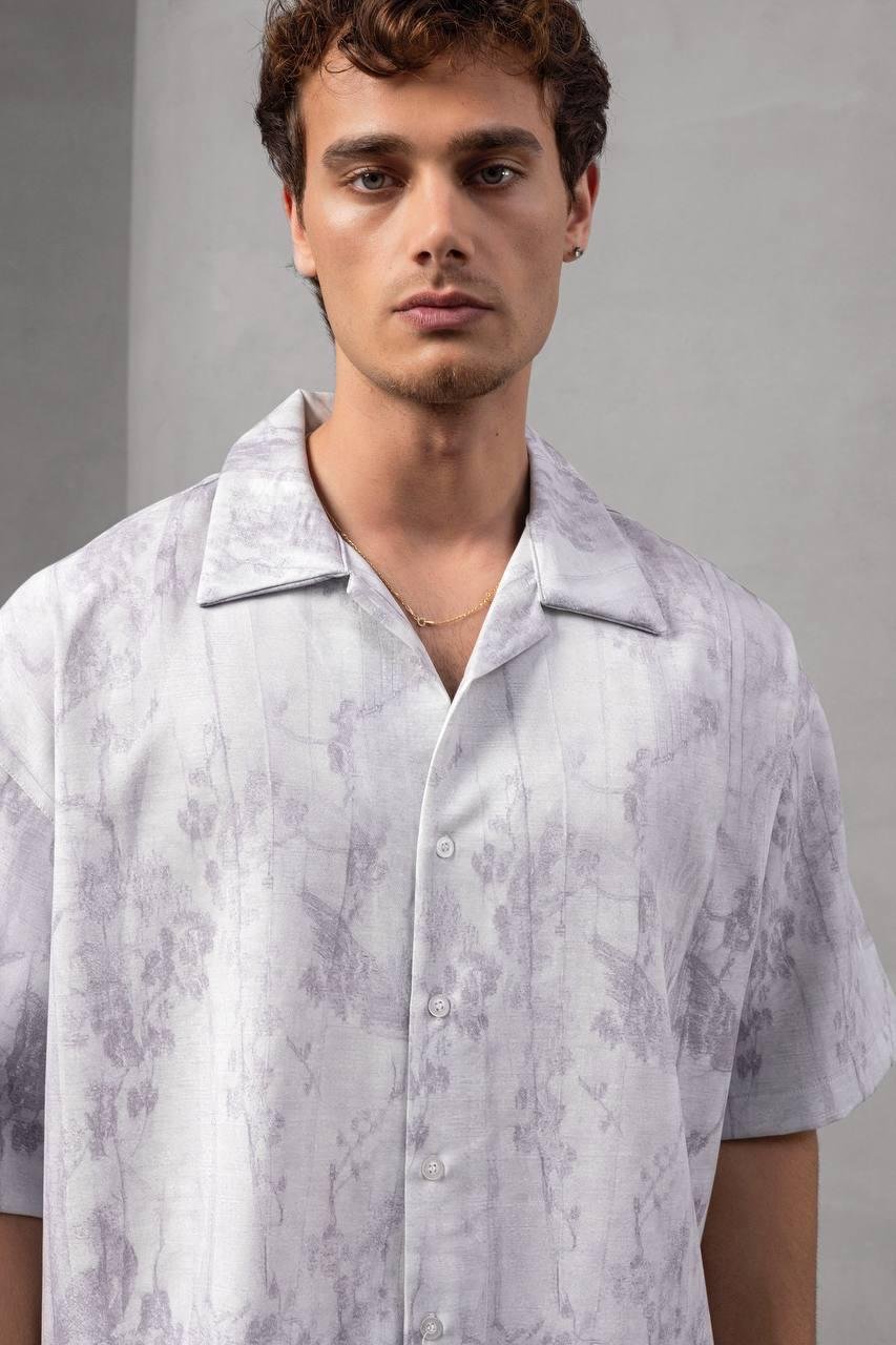 Baskılı Oversize Gömlek