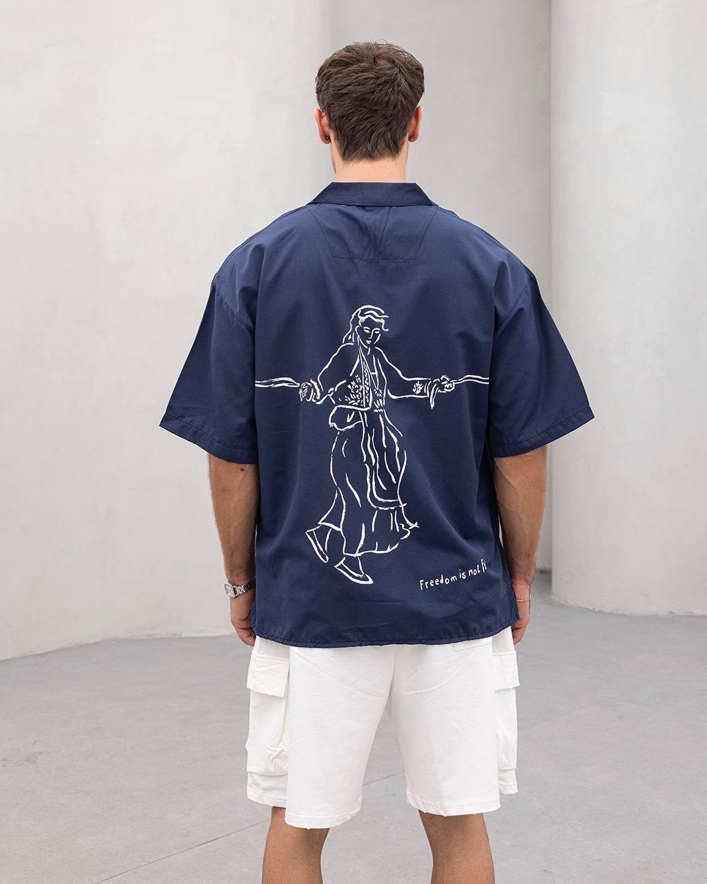 Baskılı Oversize Gömlek