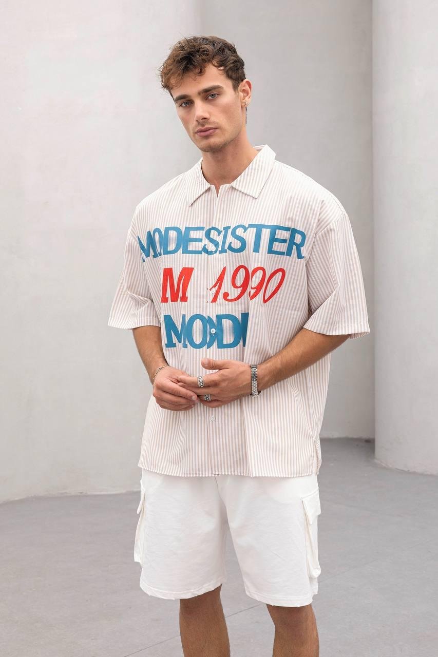 Baskılı Oversize Gömlek