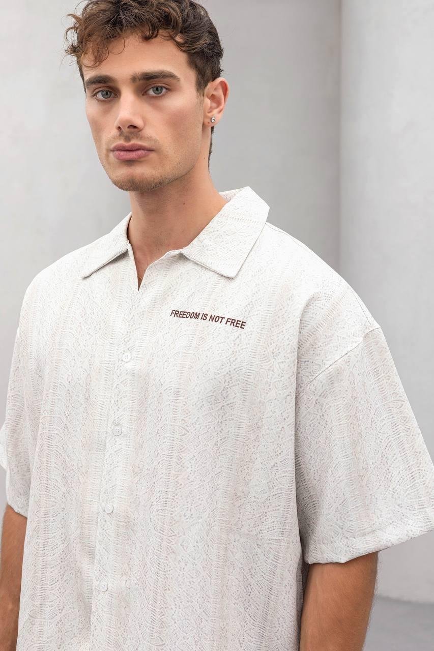 Baskılı Oversize Gömlek