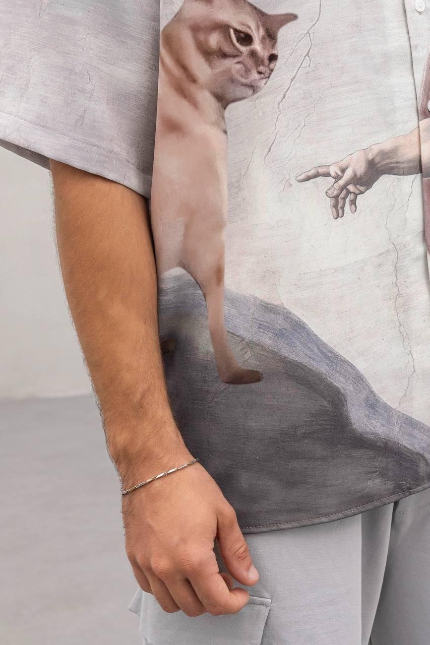 Baskılı Oversize Gömlek