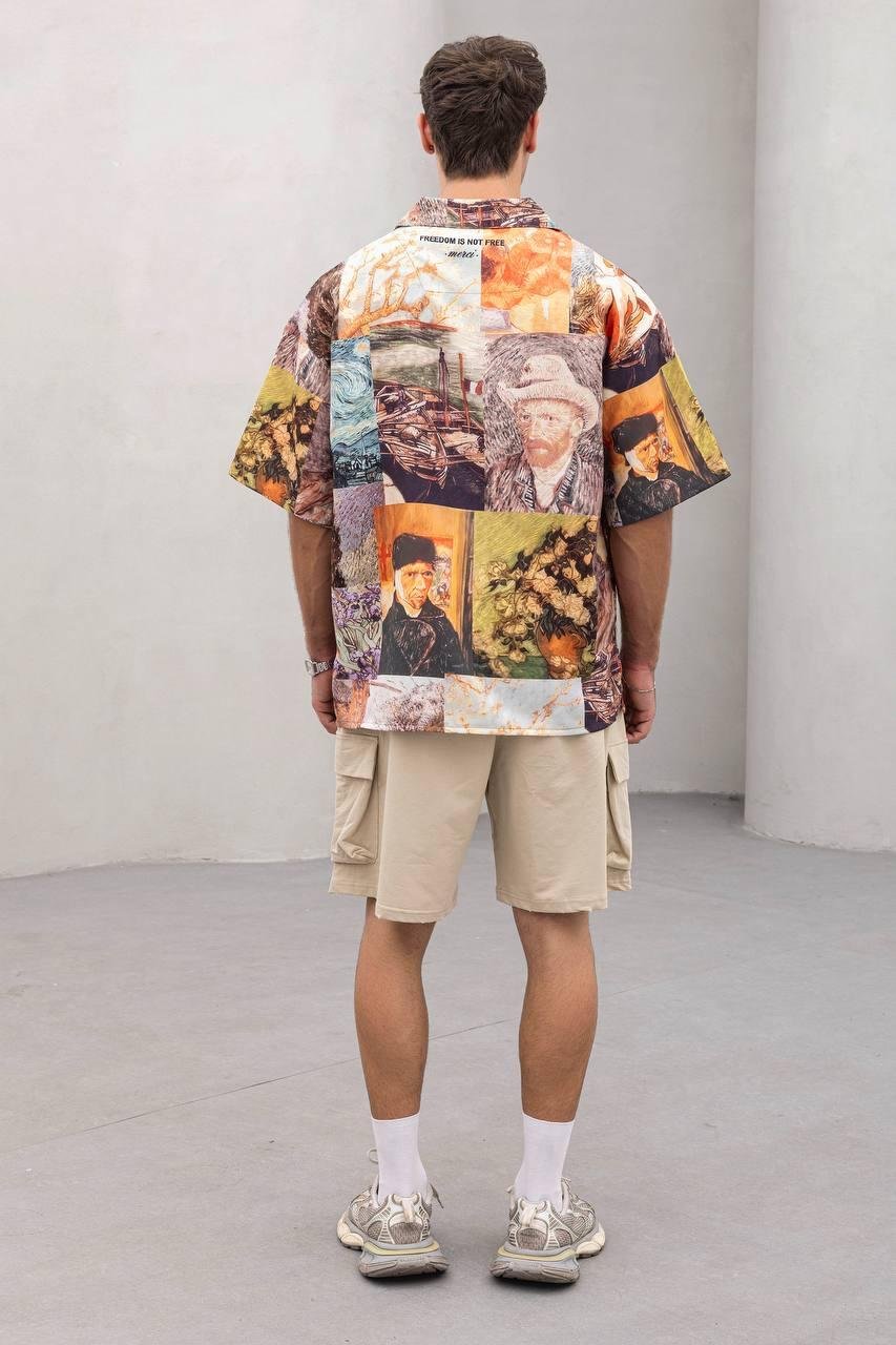 Baskılı Oversize Gömlek
