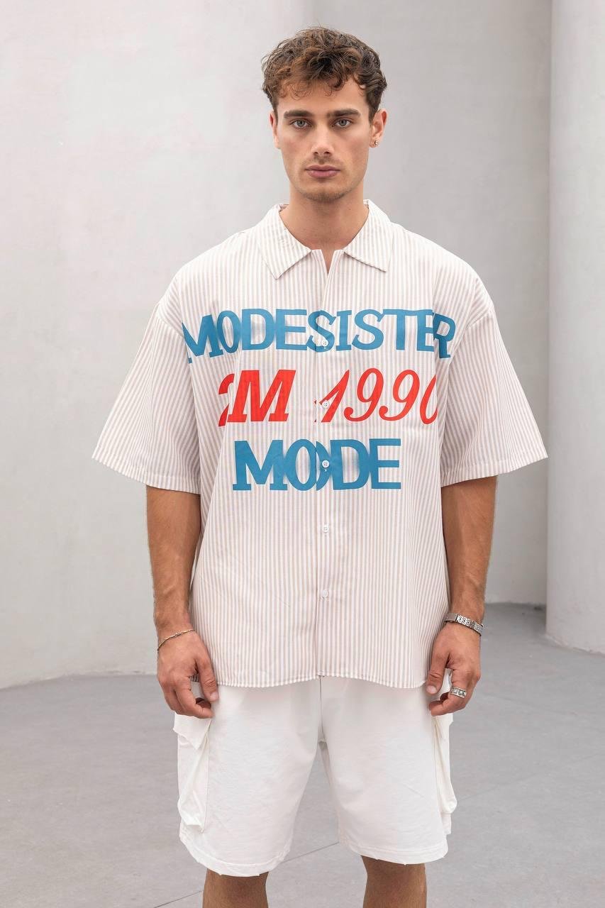 Baskılı Oversize Gömlek