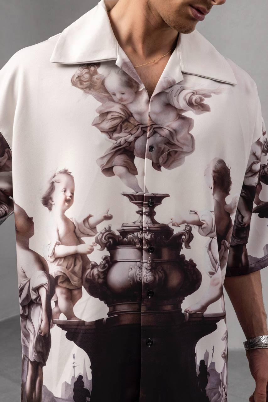 Baskılı Oversize Gömlek