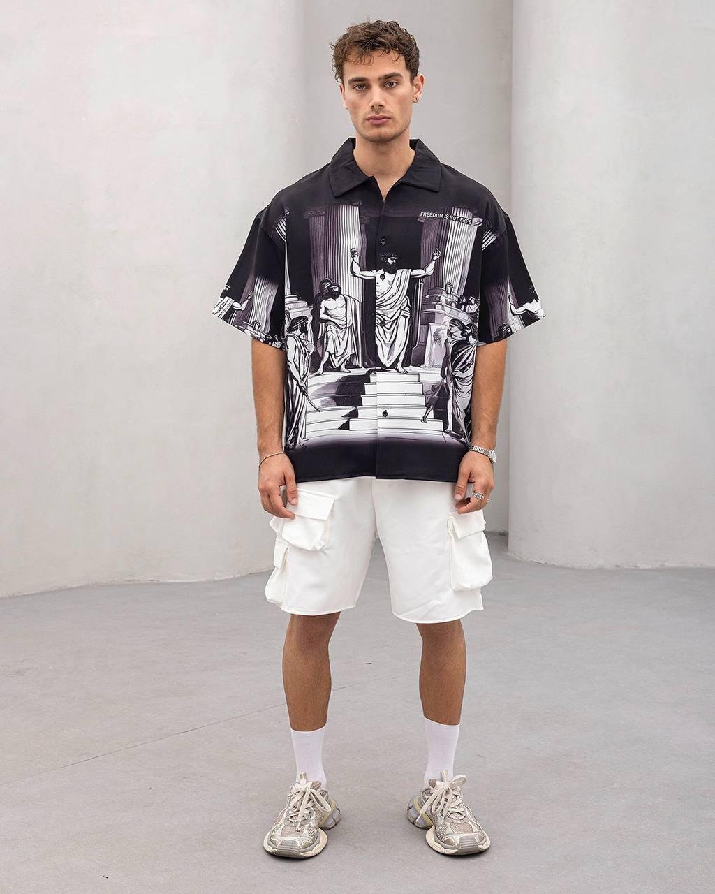 Baskılı Oversize Gömlek