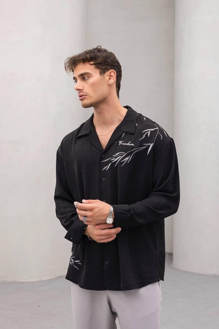 Baskılı Oversize Gömlek