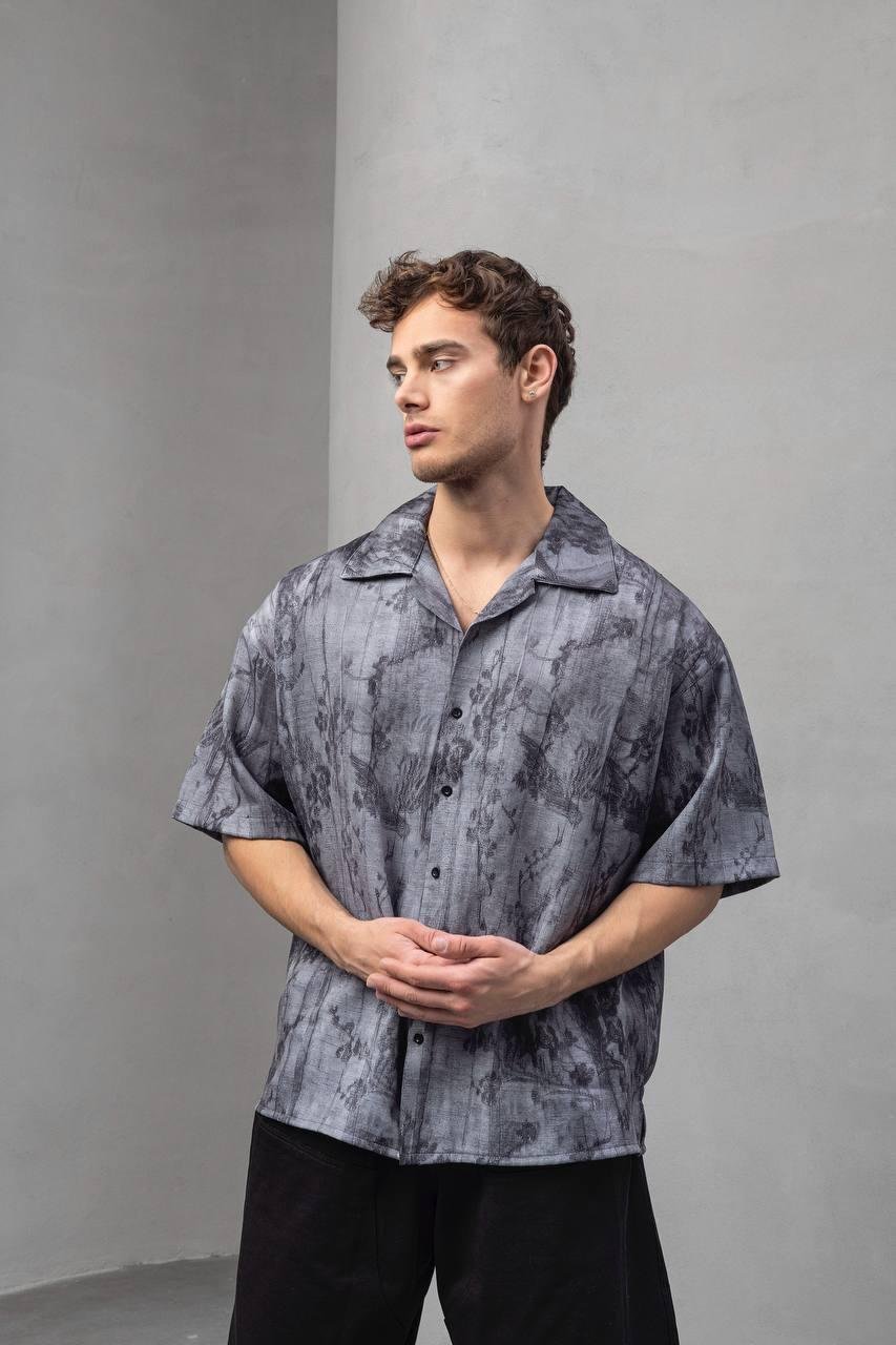 Baskılı Oversize Gömlek