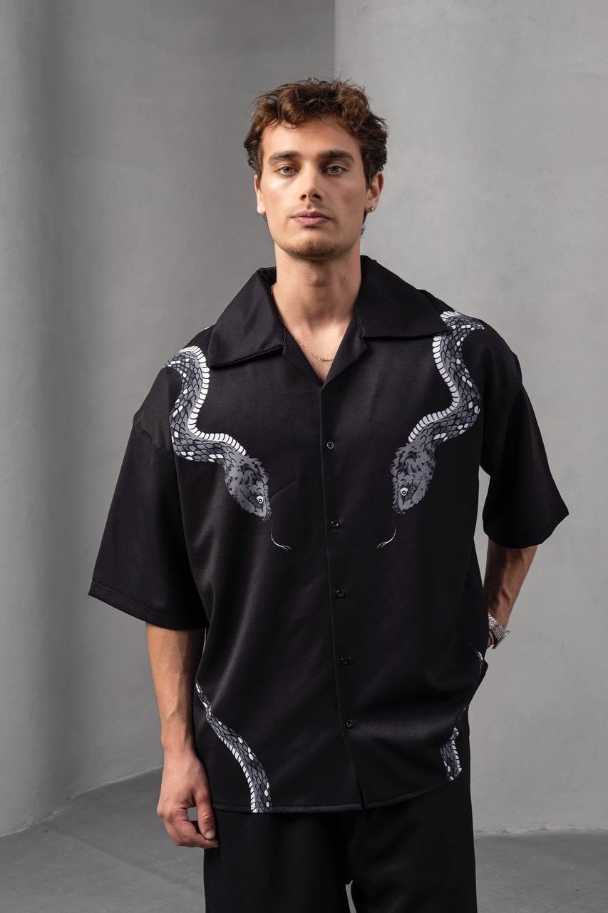 Baskılı Oversize Gömlek