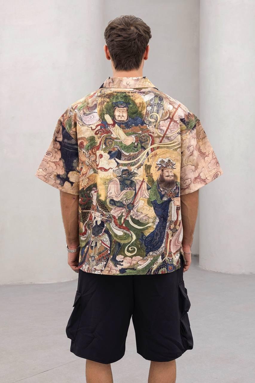 Baskılı Oversize Gömlek