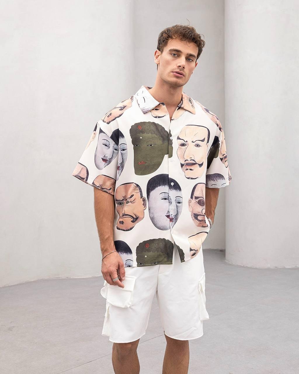 Baskılı Oversize Gömlek