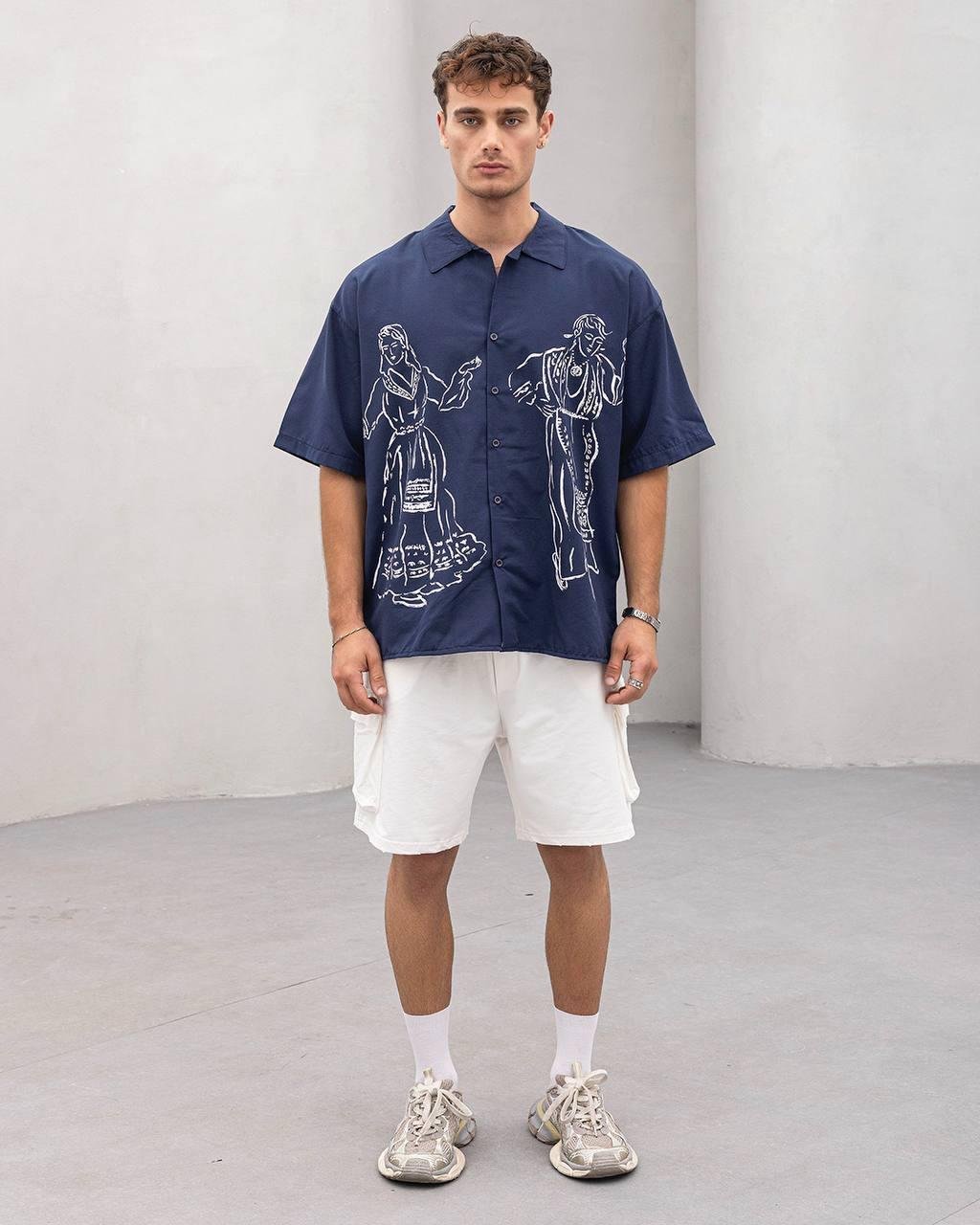 Baskılı Oversize Gömlek