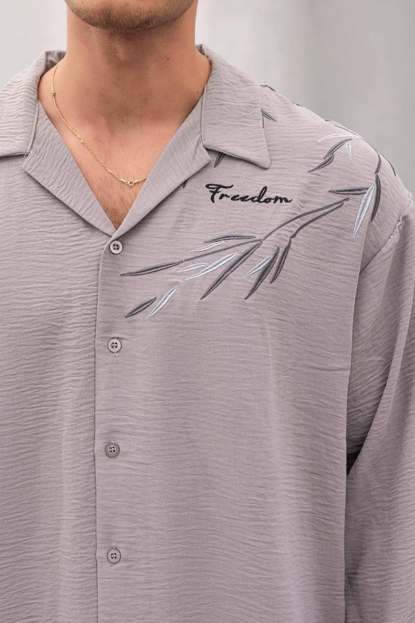 Baskılı Oversize Gömlek