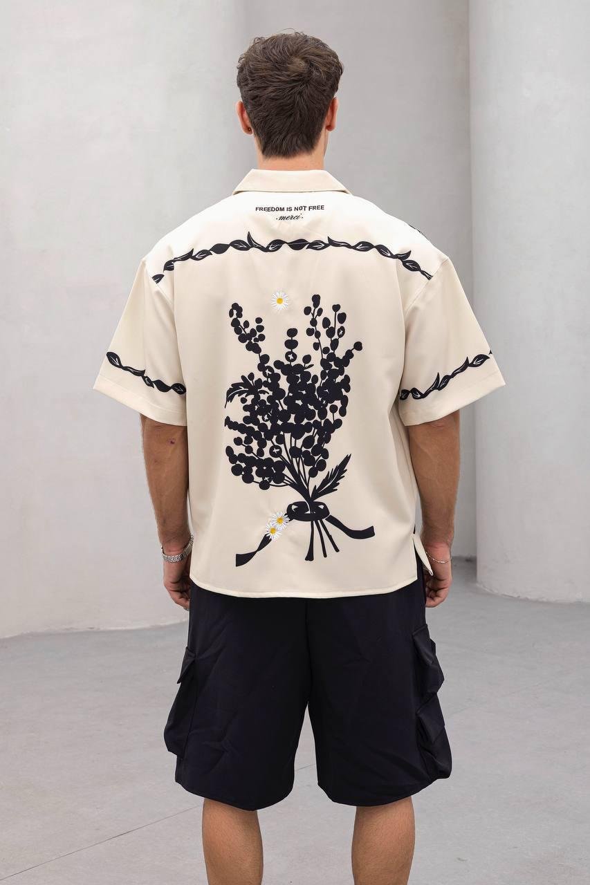 Baskılı Oversize Gömlek