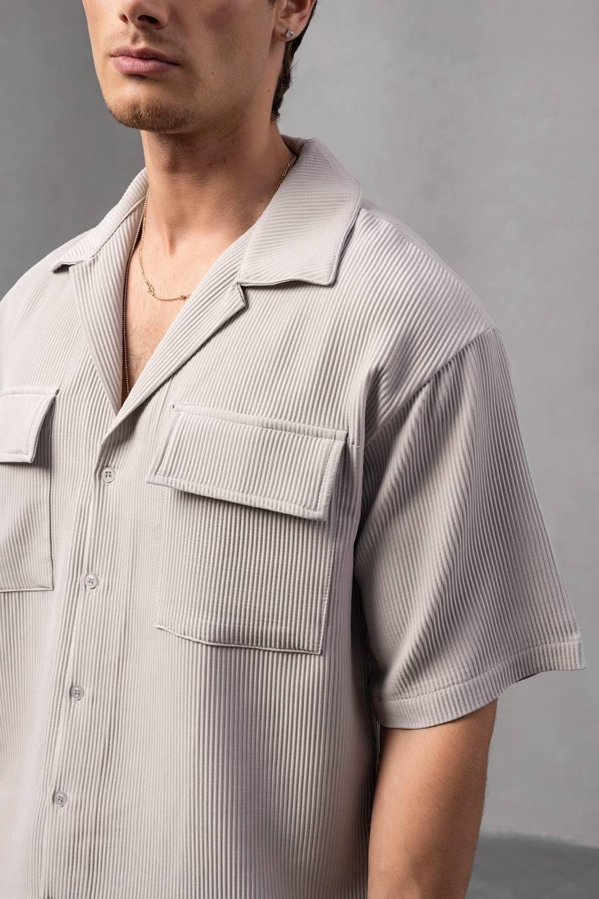 Çizgi Detaylı Gri Basic Takım