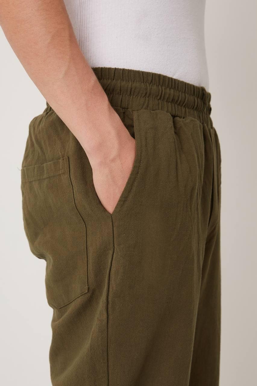 Haki Keten Pantolon