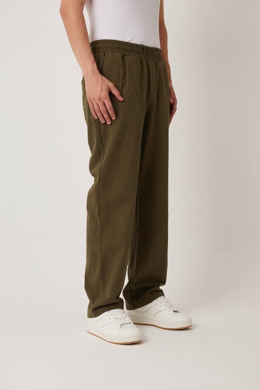 Haki Keten Pantolon