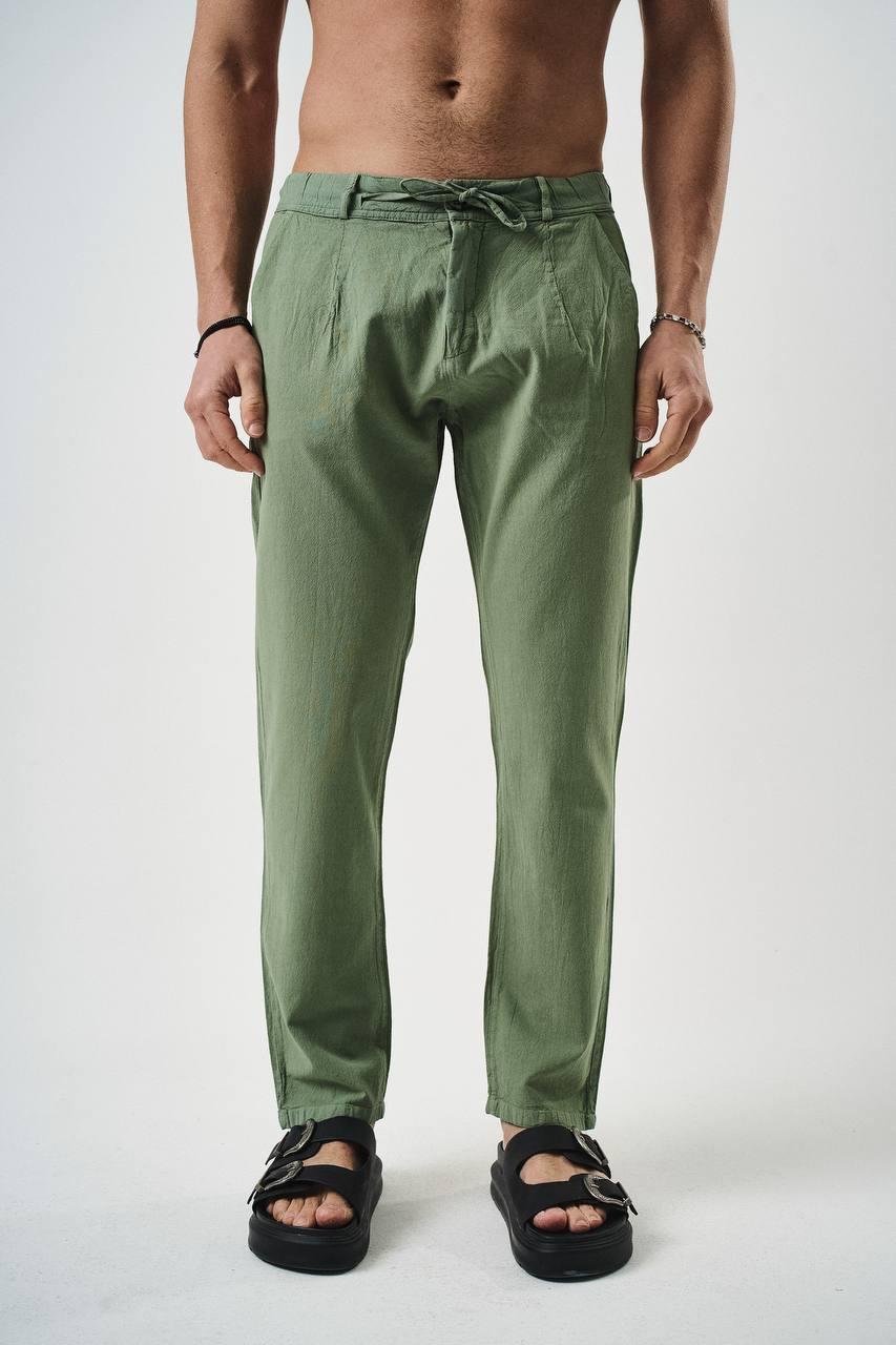 Haki Keten Pantolon