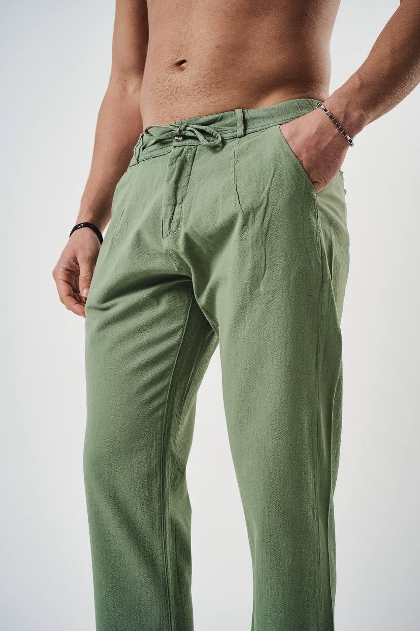 Haki Keten Pantolon