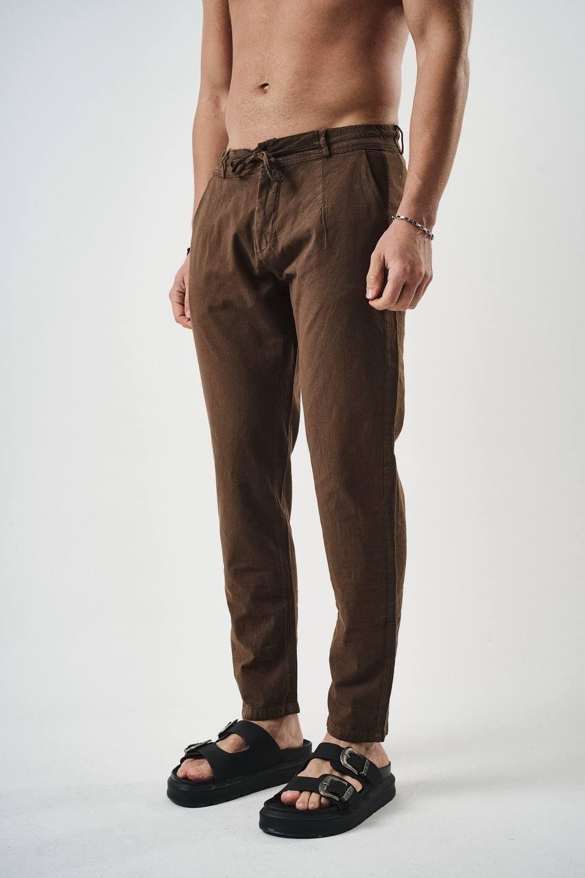 Kahve Keten Pantolon