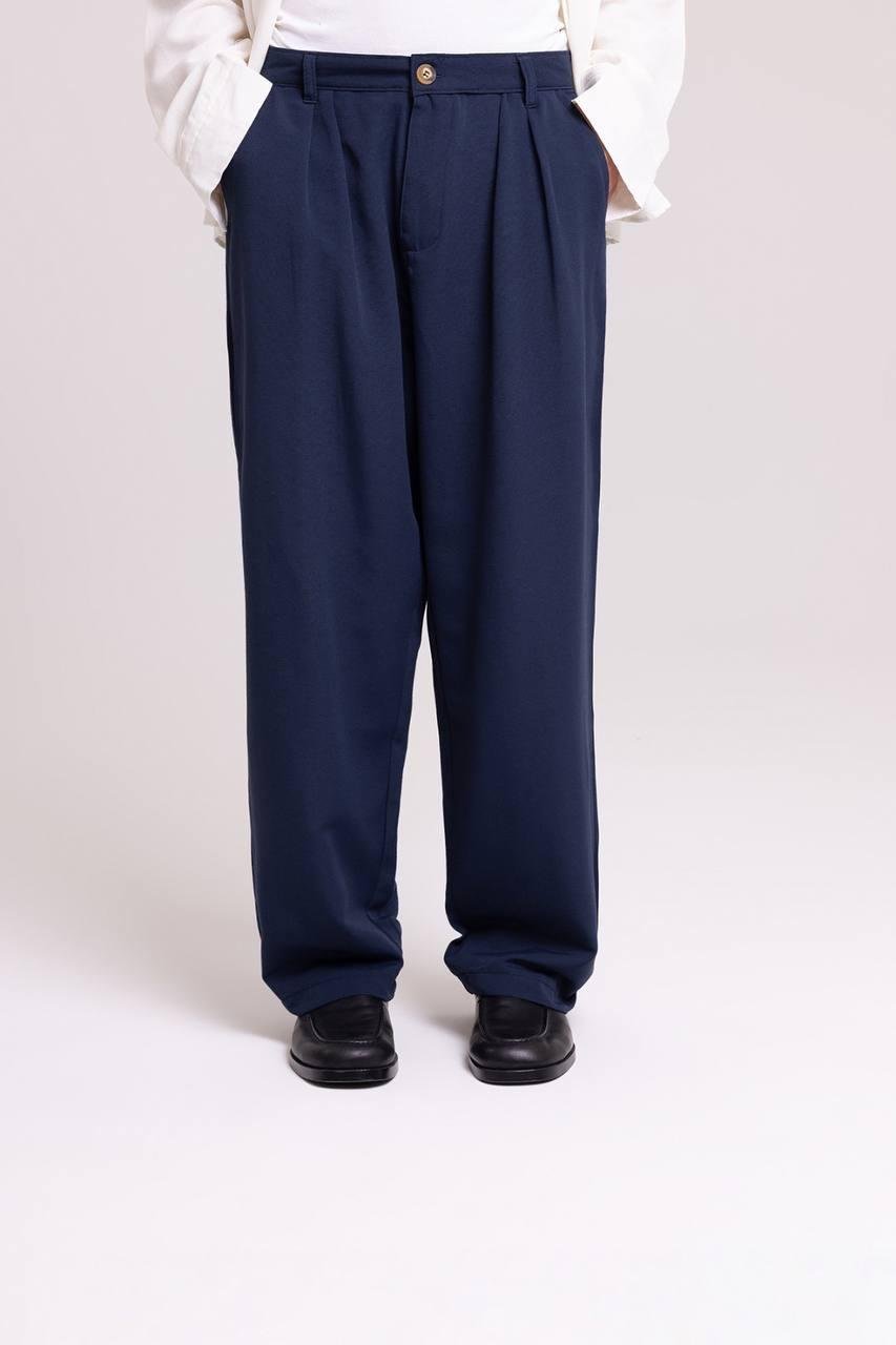Lacivert Keten Pantolon