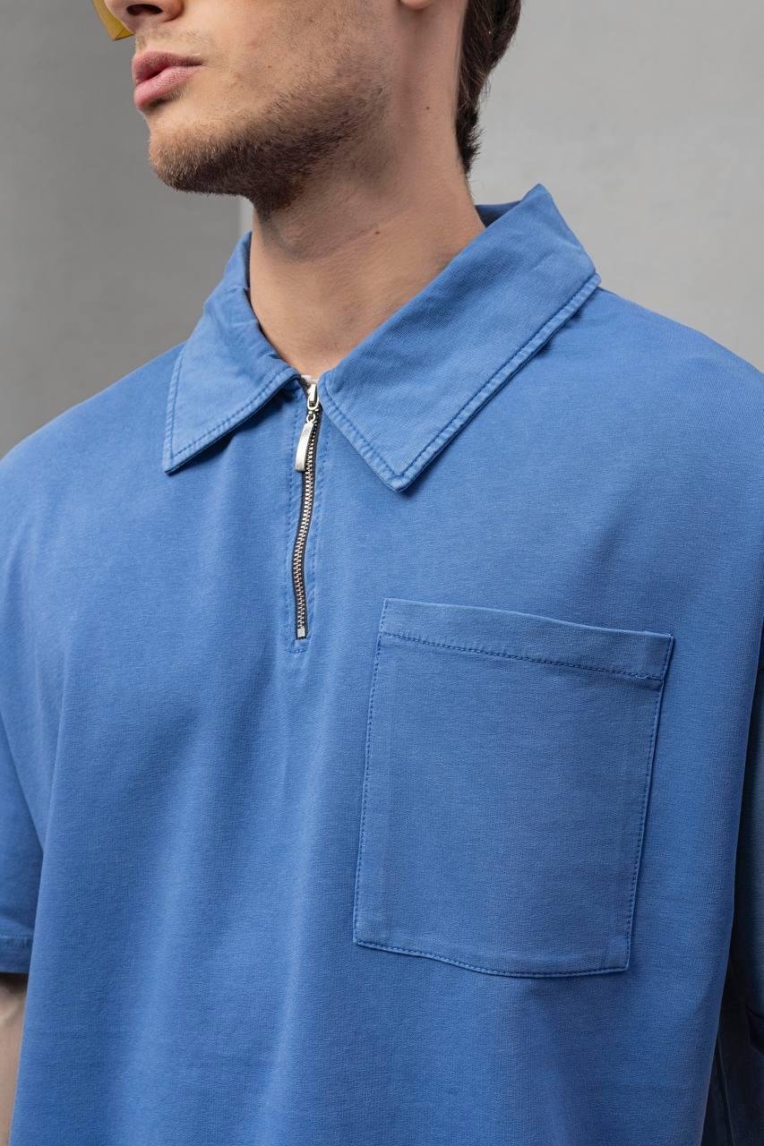 Mavi Cepli Oversize Tişört
