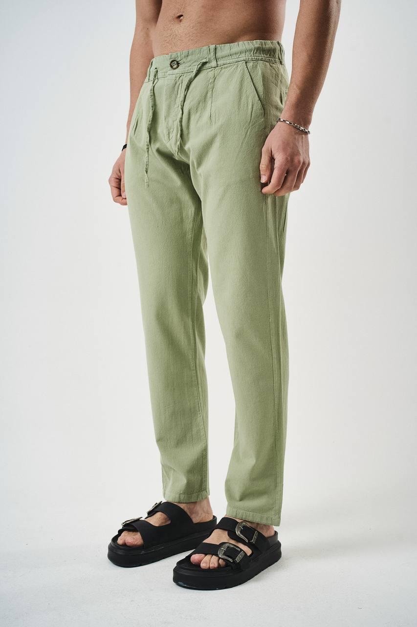 Yeşil Keten Pantolon
