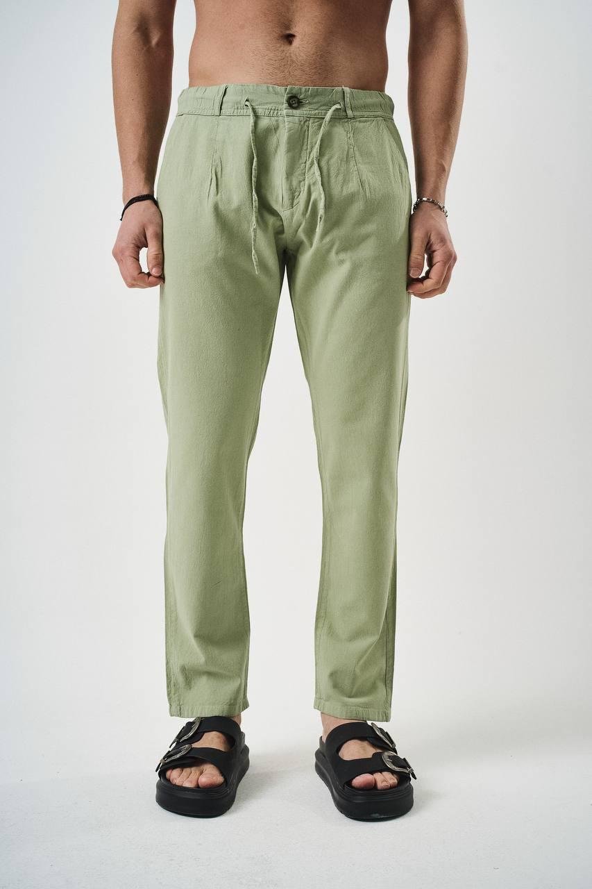 Yeşil Keten Pantolon