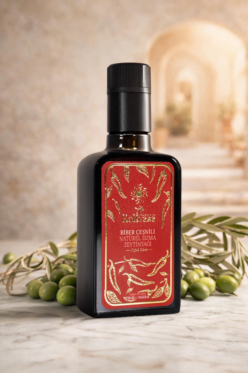 Kolivese 250 ml- Biber Çeşnili Natürel Sızma Zeytinyağı