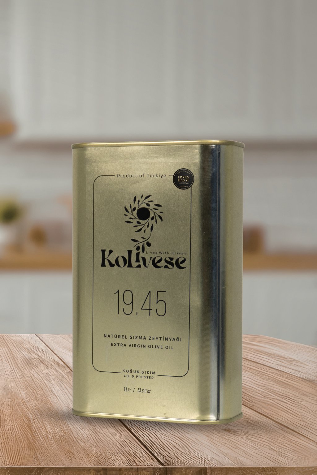 Kolivese Erken Hasat Soğuk Sıkım Natürel Sızma Zeytinyağı – 1 Litre Teneke