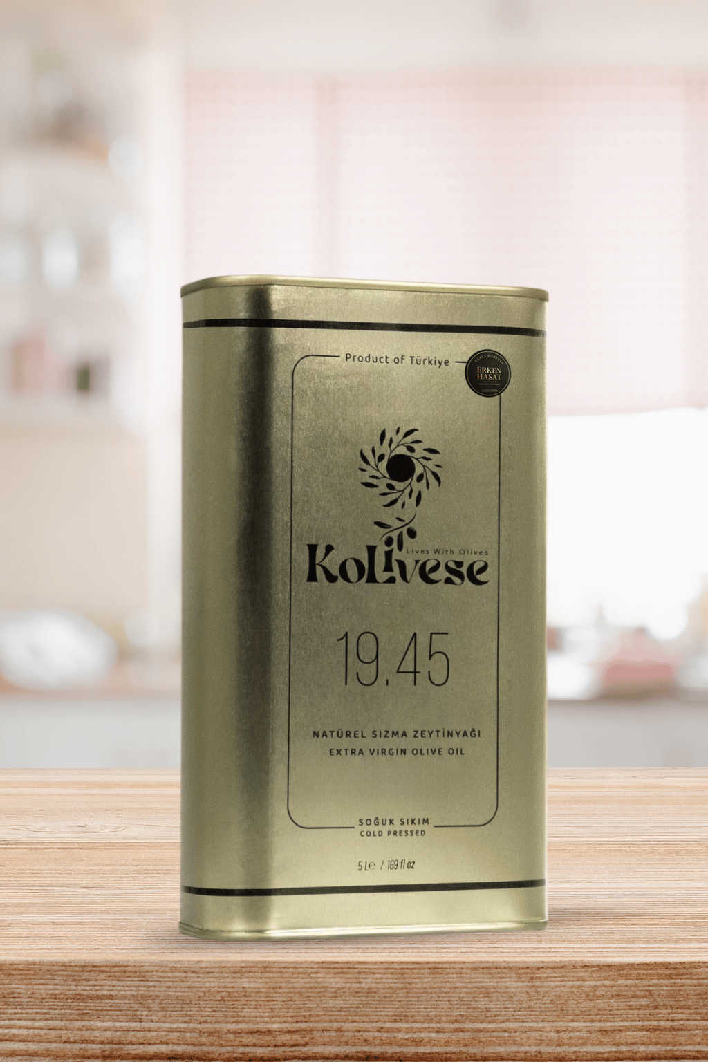 Kolivese Erken Hasat Soğuk Sıkım Natürel Sızma Zeytinyağı – 5 Litre Teneke