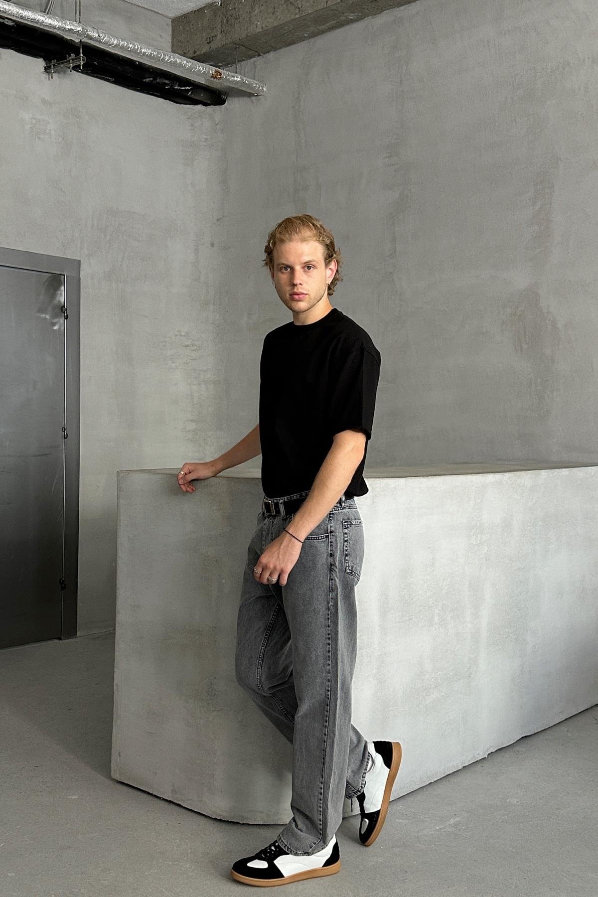 Erkek Baggy Jean Pantolon Antrasit