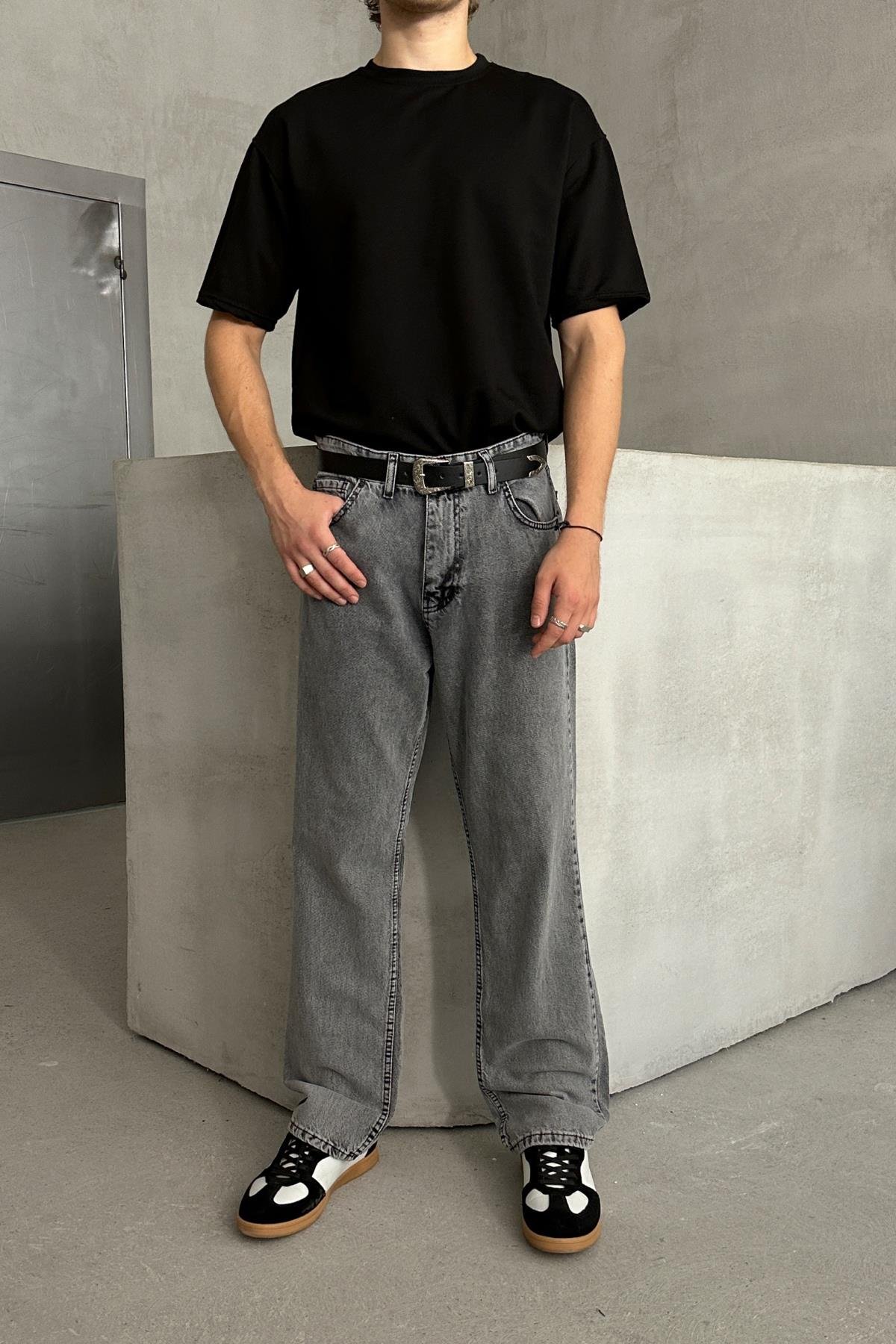 Erkek Baggy Jean Pantolon Antrasit