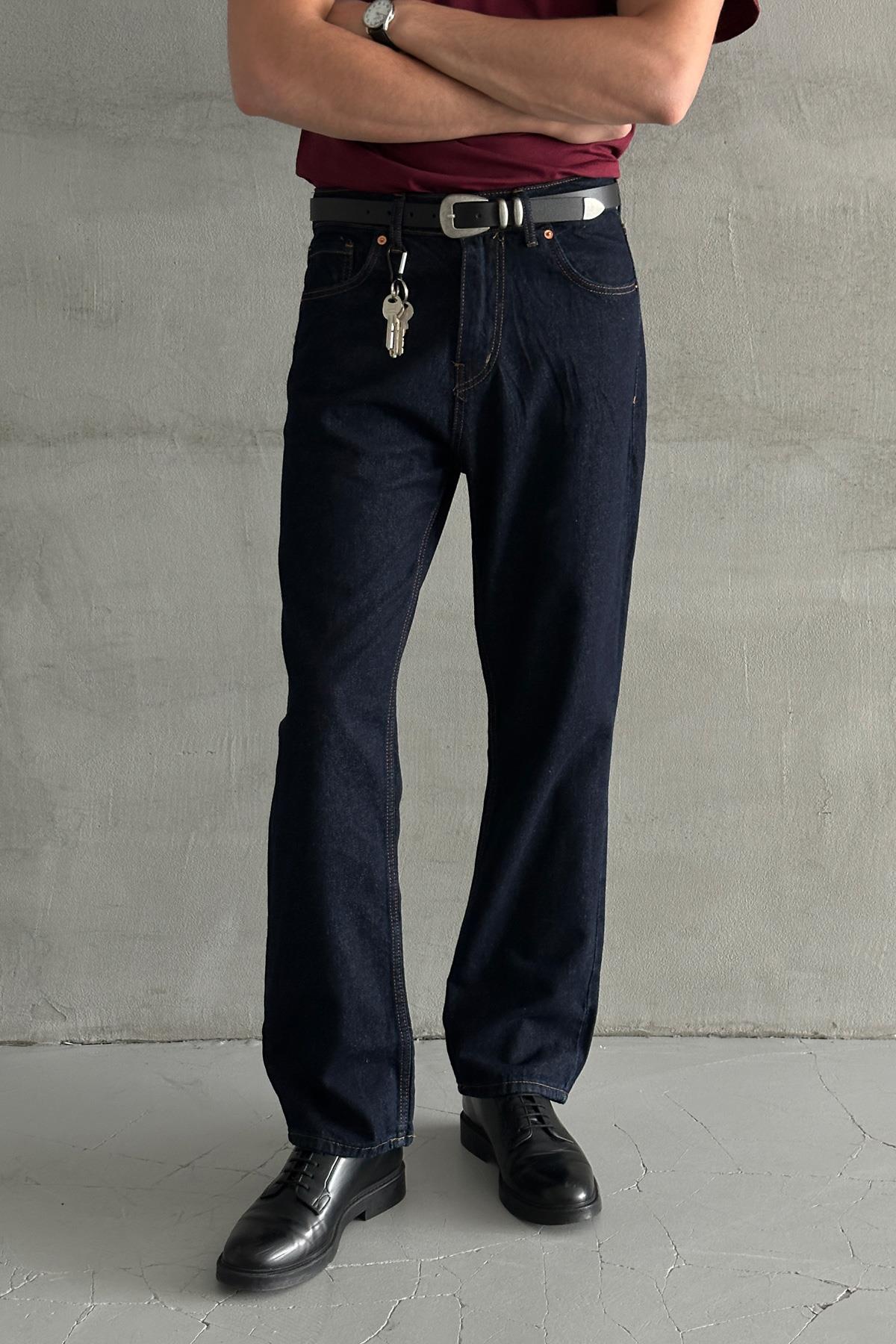 Erkek Baggy Jean Pantolon Lacivert